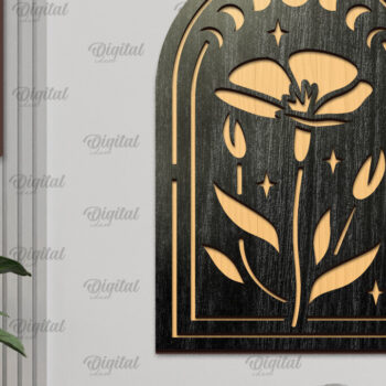 Intra απο ξύλο plywood 3mm-4mm πάχος κοπής με λέιζερ για διακόσμηση τοίχου Boho Δίασταση 30x20 cm INTRAFABR-103439588 - Image 5