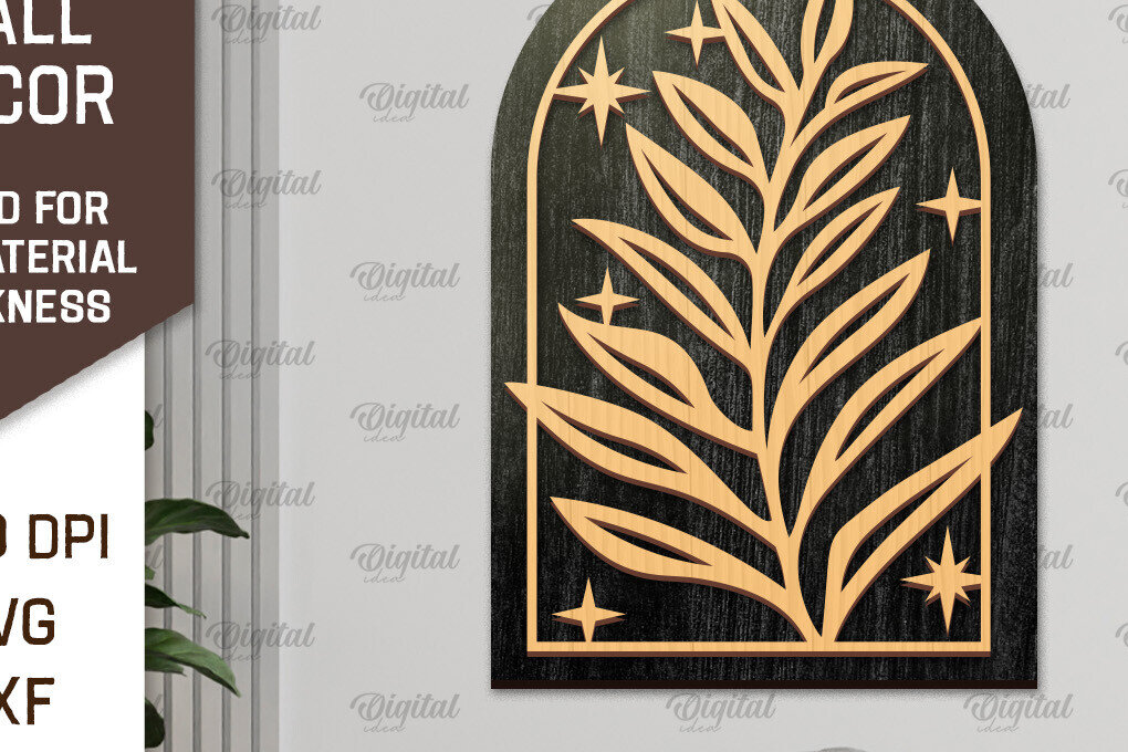 Intra απο ξύλο plywood 3mm-4mm πάχος Σχέδιο κοπής με λέιζερ διακόσμηση τοίχου Boho Δίασταση 30x20 cm INTRAFABR-103398684 - Image 1