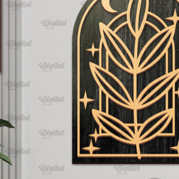 Intra απο ξύλο plywood 3mm-4mm πάχος Σχέδιο κοπής με λέιζερ διακόσμηση τοίχου Boho Δίασταση 30x20 cm INTRAFABR-103399018 - Image 1