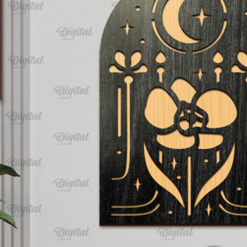 Intra απο ξύλο plywood 3mm-4mm πάχος Σχέδιο κοπής με λέιζερ διακόσμηση τοίχου Boho Δίασταση 30x20 cm INTRAFABR-103399074 - Image 1