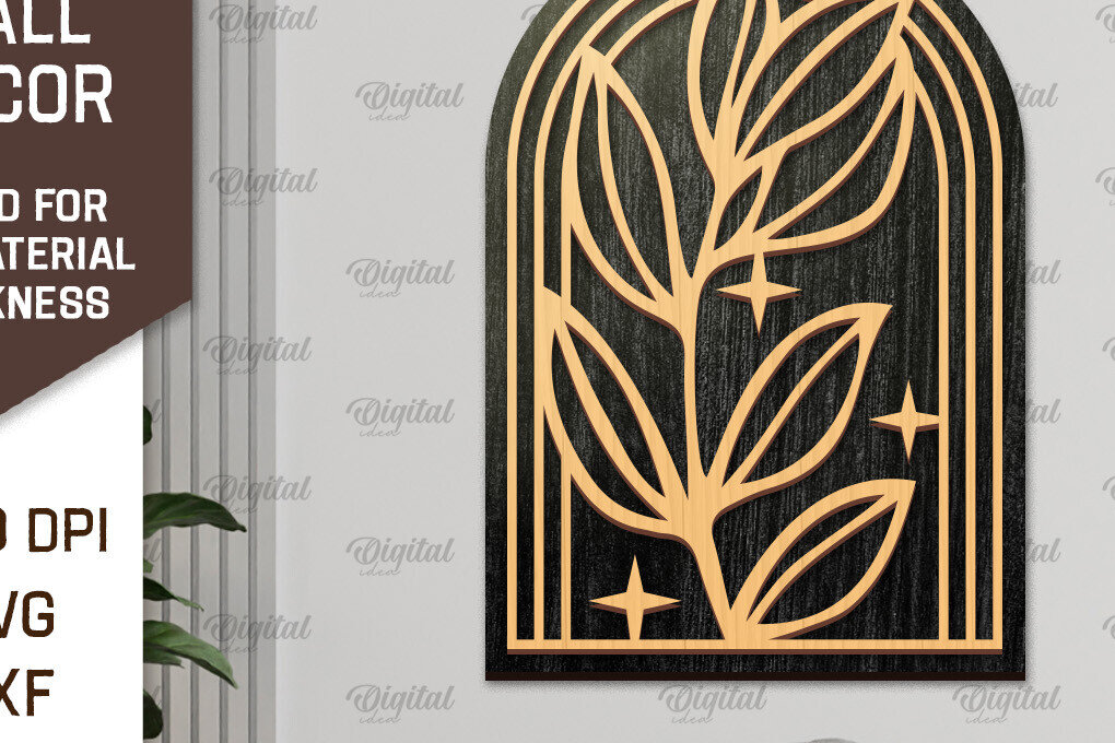 Intra απο ξύλο plywood 3mm-4mm πάχος Σχέδιο κοπής με λέιζερ διακόσμηση τοίχου Boho Δίασταση 30x20 cm INTRAFABR-103399155 - Image 1