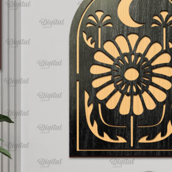 Intra απο ξύλο plywood 3mm-4mm πάχος Σχέδιο κοπής με λέιζερ διακόσμηση τοίχου Boho Δίασταση 30x20 cm INTRAFABR-103399197 - Image 1