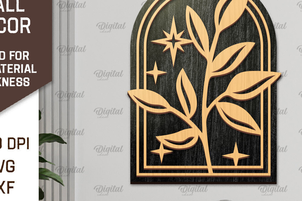 Intra απο ξύλο plywood 3mm-4mm πάχος Σχέδιο κοπής με λέιζερ διακόσμηση τοίχου Boho Δίασταση 30x20 cm INTRAFABR-103398538 - Image 1