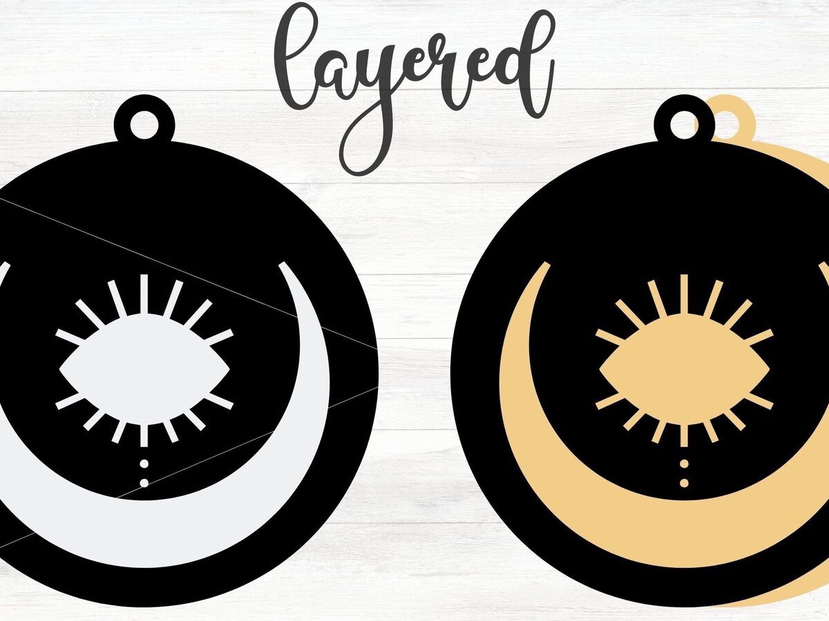 Intra απο ξύλο plywood 3mm-4mm πάχος Πρότυπο σκουλαρίκι Boho Witchy Moon Δίασταση 3x3 cm INTRAFABR-34793415