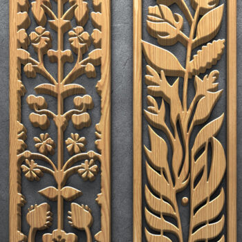 Intra απο ξύλο plywood 3mm-4mm πάχος πάνελ κοπής με λέιζερ Bold Bloom Δίασταση 3200x7200 cm INTRAFABR-124640934 - Image 2