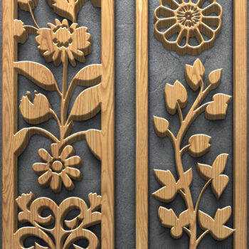 Intra απο ξύλο plywood 3mm-4mm πάχος πάνελ κοπής με λέιζερ Bold Bloom Δίασταση 3200x7200 cm INTRAFABR-124640934 - Image 3