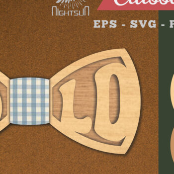 Intra απο ξύλο plywood 3mm-4mm πάχος Bold Bowtie Δίασταση 15x15 cm INTRAFABR-112130165 - Image 1