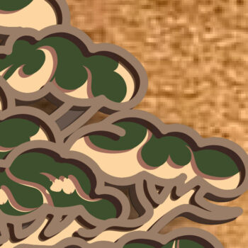 Intra απο ξύλο plywood 3mm-4mm πάχος Bonsai Tree 3D Mandala , Multilayer Δίασταση 30x30 cm INTRAFABR-79403083 - Image 7
