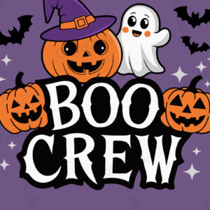 Intra απο ξύλο plywood 3mm-4mm πάχος Boo Crew Cute Ghost and Pumpkins Δίασταση 7x7 cm INTRAFABR-107016069