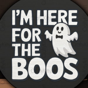 Intra απο ξύλο plywood 3mm-4mm πάχος Boo Cute Ghost Halloween Door Δίασταση 7x7 cm INTRAFABR-107256938