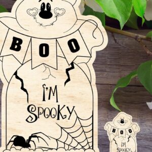 Intra απο ξύλο plywood 3mm-4mm πάχος Boo I'm Spooky Ghost Δίασταση 15x15 cm INTRAFABR-35668939