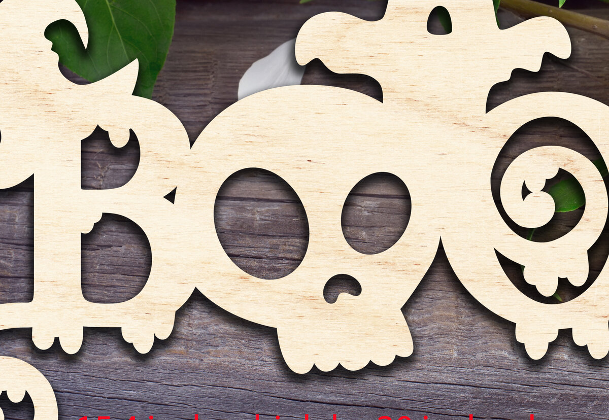 Intra απο ξύλο plywood 3mm-4mm πάχος Σημάδι Boo Δίασταση 15x15 cm INTRAFABR-29872817