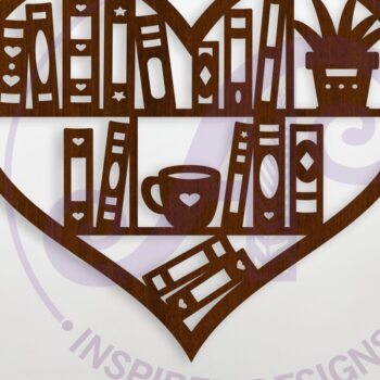 Intra απο ξύλο plywood 3mm-4mm πάχος Επιτοίχια ταμπέλα Heart Lovers Book, . Δίασταση 10x10 cm INTRAFABR-122229445 - Image 1