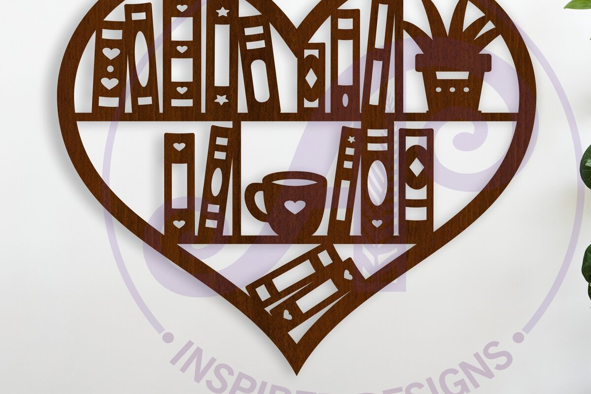 Intra απο ξύλο plywood 3mm-4mm πάχος Επιτοίχια ταμπέλα Heart Lovers Book, . Δίασταση 10x10 cm INTRAFABR-122229445