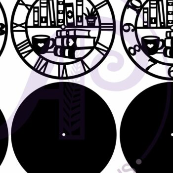 Intra απο ξύλο plywood 3mm-4mm πάχος κοπής με λέιζερ ρολόι τοίχου Book Lovers Δίασταση 8x8 cm INTRAFABR-124358434 - Image 4