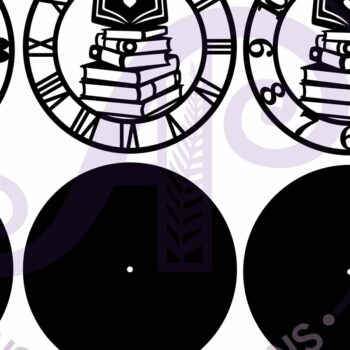 Intra απο ξύλο plywood 3mm-4mm πάχος κοπής με λέιζερ ρολόι τοίχου Book Lovers Δίασταση 8x8 cm INTRAFABR-94107518 - Image 5