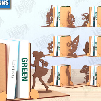 Intra απο ξύλο plywood 3mm-4mm πάχος κοπής με λέιζερ Bookends | Πώμα βιβλίου Δίασταση 15x15 cm INTRAFABR-120177385 - Image 1