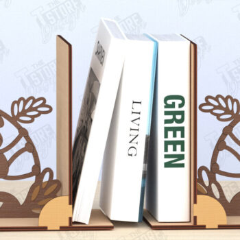 Intra απο ξύλο plywood 3mm-4mm πάχος κοπής με λέιζερ Bookends | Πώμα βιβλίου Δίασταση 15x15 cm INTRAFABR-120177385 - Image 3