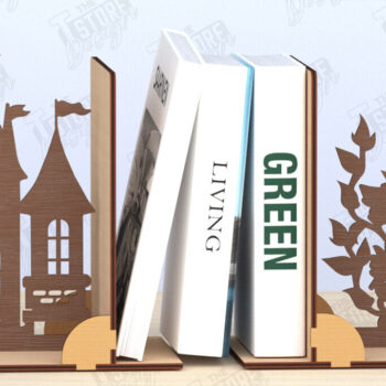 Intra απο ξύλο plywood 3mm-4mm πάχος κοπής με λέιζερ Bookends | Πώμα βιβλίου Δίασταση 15x15 cm INTRAFABR-120177385 - Image 7