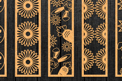 Intra απο ξύλο plywood 3mm-4mm πάχος Σελιδοδείκτης Πασχαλινό σχέδιο κοπής με λέιζερ Δίασταση 15x15 cm INTRAFABR-64235068