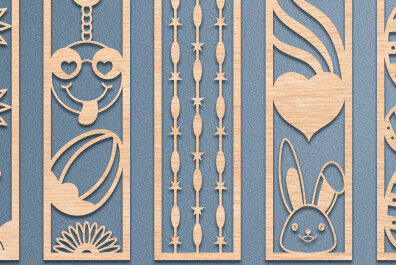 Intra απο ξύλο plywood 3mm-4mm πάχος Σελιδοδείκτης Πασχαλινό σχέδιο κοπής με λέιζερ Δίασταση 15x15 cm INTRAFABR-64235034