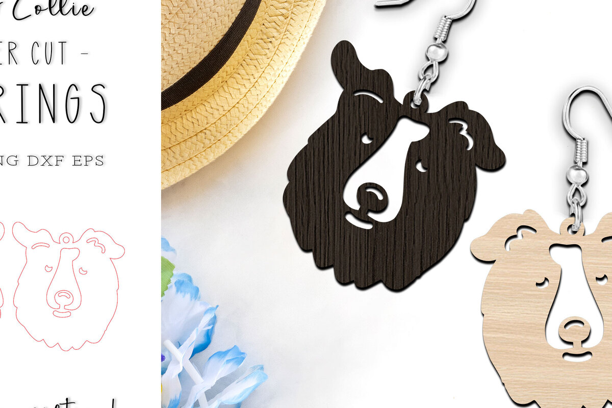 Intra απο ξύλο plywood 3mm-4mm πάχος Σκουλαρίκια Border Collie Dog Cut  Δίασταση 1x1 cm INTRAFABR-119252861