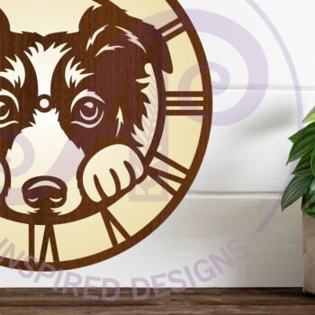 Intra απο ξύλο plywood 3mm-4mm πάχος Border Collie Dog Ρολόι τοίχου με λέιζερ Δίασταση 8x8 cm INTRAFABR-107998646 - Image 2