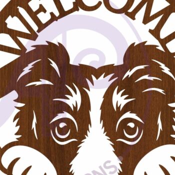 Intra απο ξύλο plywood 3mm-4mm πάχος Border Collie Welcome Wall Art Sign, Δίασταση 10x10 cm INTRAFABR-113671769 - Image 3