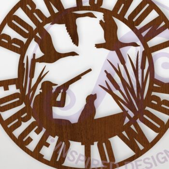 Intra απο ξύλο plywood 3mm-4mm πάχος Γεννημένος στο Hunt Αναγκασμένος να Δουλέψει Ducking Hunt Δίασταση 10x10 cm INTRAFABR-118636949 - Image 1