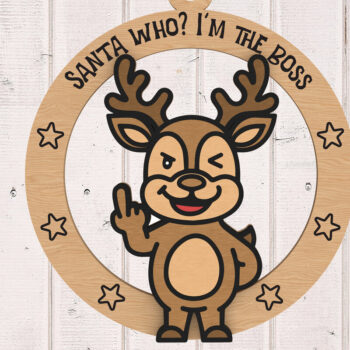 Intra απο ξύλο plywood 3mm-4mm πάχος Boss Reindeer Middle Finger Δίασταση 30x20 cm INTRAFABR-109665313 - Image 1