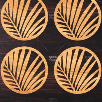 Intra απο ξύλο plywood 3mm-4mm πάχος Botanical Cup Coaster File Cut  SV Δίασταση 15x15 cm INTRAFABR-121341211 - Image 1