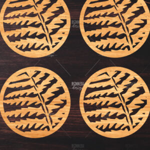 Intra απο ξύλο plywood 3mm-4mm πάχος Botanical Cup Coaster File Cut  Δίασταση 15x15 cm INTRAFABR-121341157