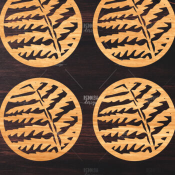Intra απο ξύλο plywood 3mm-4mm πάχος Botanical Cup Coaster File Cut  Δίασταση 15x15 cm INTRAFABR-121341157 - Image 1