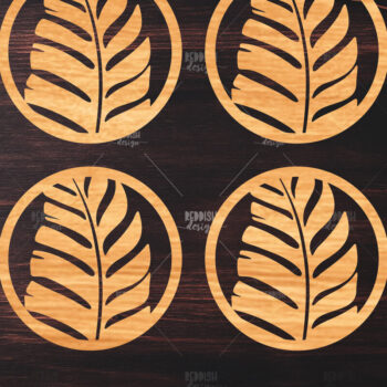Intra απο ξύλο plywood 3mm-4mm πάχος Botanical Cup Coaster File Cut  Δίασταση 15x15 cm INTRAFABR-121341194 - Image 1