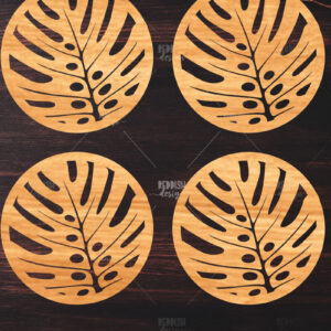 Intra απο ξύλο plywood 3mm-4mm πάχος Botanical Cup Coaster File Cut  Δίασταση 15x15 cm INTRAFABR-121341230