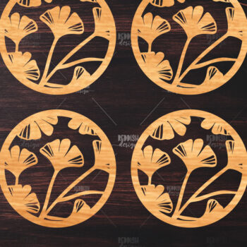 Intra απο ξύλο plywood 3mm-4mm πάχος Botanical Cup Coaster File Cut  Δίασταση 15x15 cm INTRAFABR-121341243 - Image 1