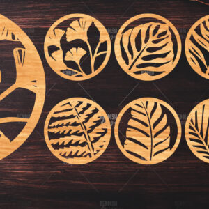 Intra απο ξύλο plywood 3mm-4mm πάχος Botanical Cup Coaster File Cut  Δίασταση 15x15 cm INTRAFABR-121341250