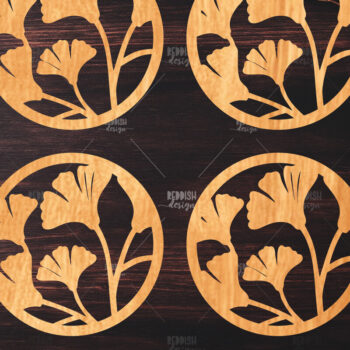 Intra απο ξύλο plywood 3mm-4mm πάχος Botanical Cup Coaster File Cut  Δίασταση 15x15 cm INTRAFABR-121341250 - Image 2
