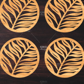 Intra απο ξύλο plywood 3mm-4mm πάχος Botanical Cup Coaster File Cut  Δίασταση 15x15 cm INTRAFABR-121341250 - Image 4