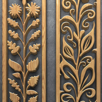 Intra απο ξύλο plywood 3mm-4mm πάχος κοπής βοτανικών λουλουδιών Δίασταση 3200x7200 cm INTRAFABR-124642211 - Image 2