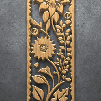 Intra απο ξύλο plywood 3mm-4mm πάχος κοπής με βοτανική λωρίδα με λέιζερ Δίασταση 37x37 cm INTRAFABR-124783542 - Image 4