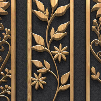 Intra απο ξύλο plywood 3mm-4mm πάχος Δέσμη πάνελ κοπής βοτανικού δέντρου και λουλουδιών Δίασταση 3600x5400 cm INTRAFABR-122443817 - Image 2