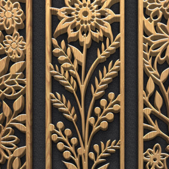 Intra απο ξύλο plywood 3mm-4mm πάχος Δέσμη πάνελ κοπής βοτανικού δέντρου και λουλουδιών Δίασταση 3600x5400 cm INTRAFABR-122443817 - Image 3