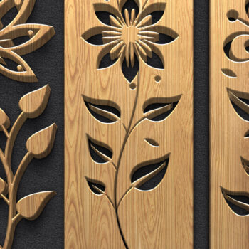 Intra απο ξύλο plywood 3mm-4mm πάχος Δέσμη πάνελ κοπής βοτανικού δέντρου και λουλουδιών Δίασταση 3600x5400 cm INTRAFABR-122443817 - Image 4