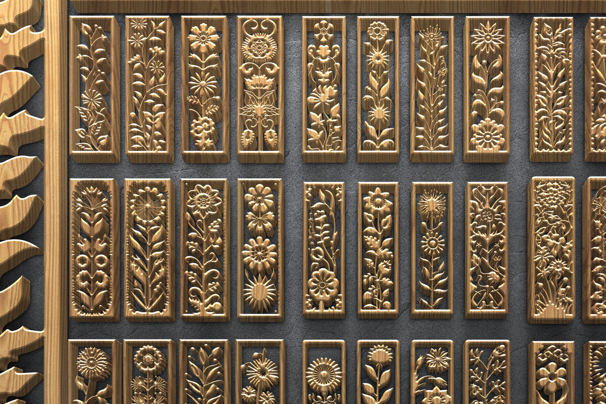 Intra απο ξύλο plywood 3mm-4mm πάχος Botanical Vertical Panel Pack Δίασταση 3200x7200 cm INTRAFABR-124704183