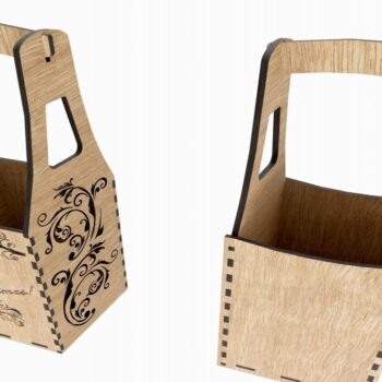 Intra απο ξύλο plywood 3mm-4mm πάχος Bottle Box 2 Type  Δίασταση 15x15 cm INTRAFABR-113817773 - Image 1