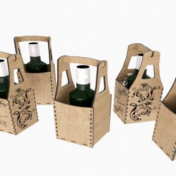 Intra απο ξύλο plywood 3mm-4mm πάχος Bottle Box 2 Type  Δίασταση 15x15 cm INTRAFABR-113817773 - Image 2