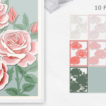 Intra απο ξύλο plywood 3mm-4mm πάχος Μπουκέτο λουλούδια / Χαρτί τριαντάφυλλων Δίασταση 15x15 cm INTRAFABR-85928769 - Image 1