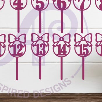 Intra απο ξύλο plywood 3mm-4mm πάχος Φιόγκοι Νούμερο Cake , 16 σχέδια Δίασταση 30x20 cm INTRAFABR-120453598 - Image 2