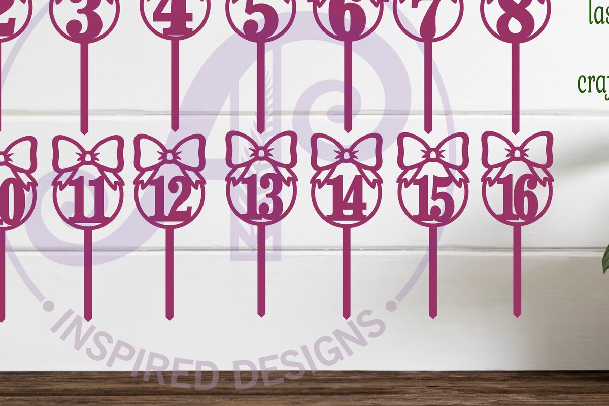 Intra απο ξύλο plywood 3mm-4mm πάχος Φιόγκοι Νούμερο Cake , 16 σχέδια Δίασταση 30x20 cm INTRAFABR-120453598 - Image 2